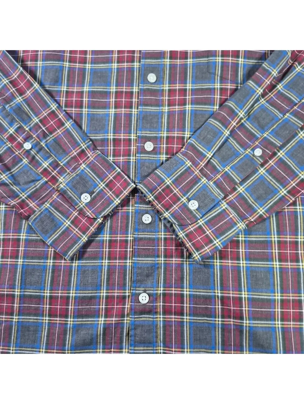 NWT J. Crew Heathered Cotton Long Sleeve Shirt Sz XL Plaid Button Collar